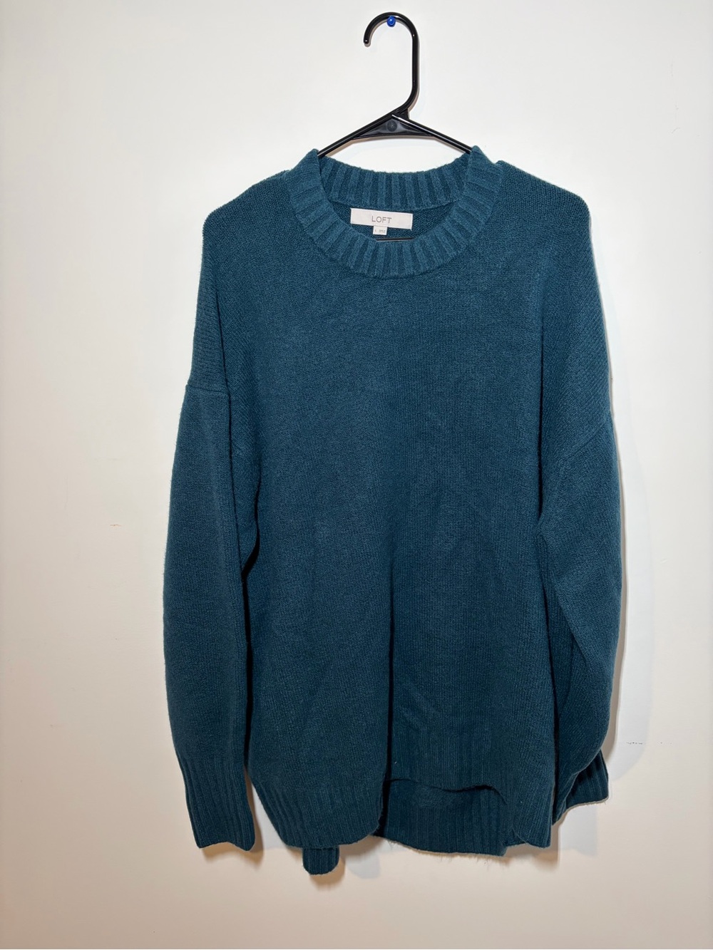 LOFT Teal Crewneck Sweater- Oversized